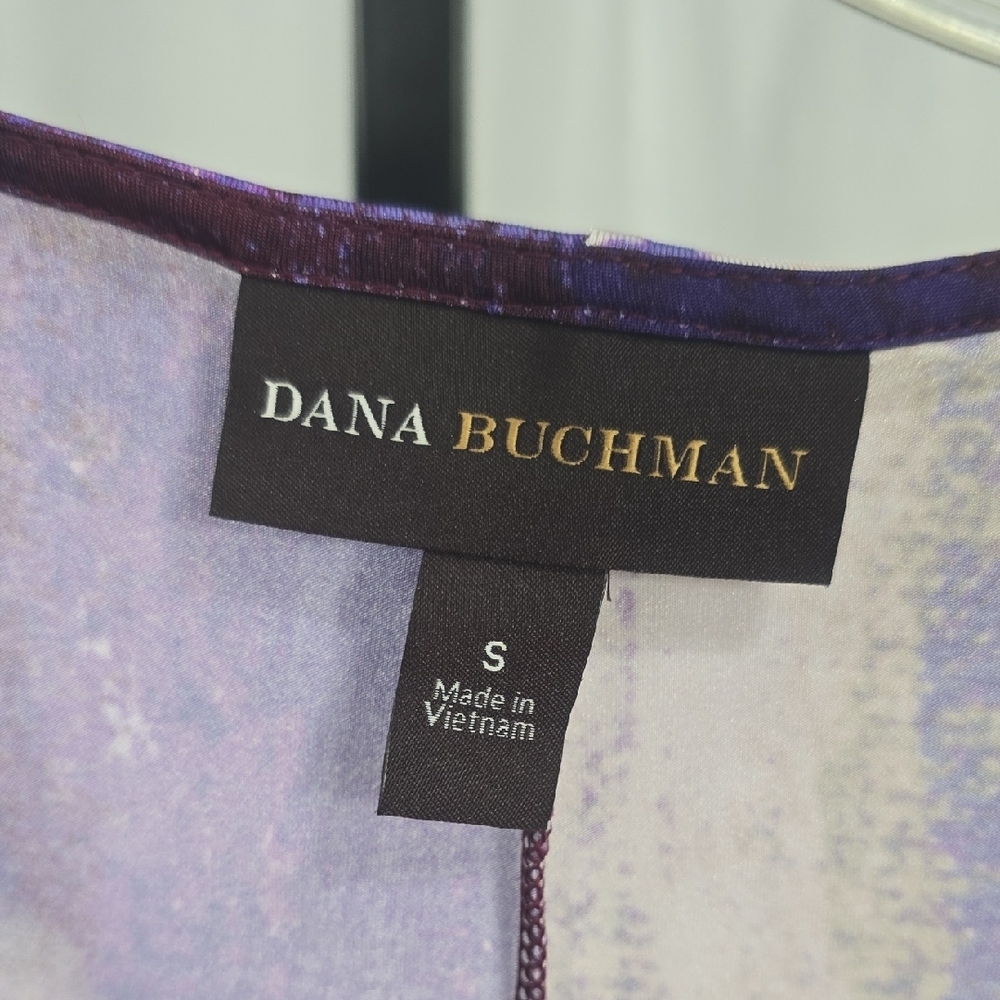 Dana Buchman Purple and Red Sheath Dress with Plunge Neckline - Picture 3 of 7